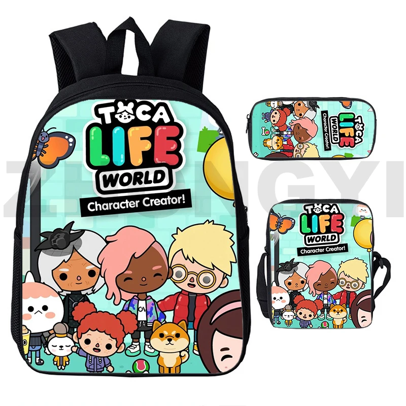 Harajuku Toca Boca 3D Backpack for Women Boys Girls Cartoon Canvas Japanese  Bag Toca Life World Game Men Fashion 12/16 Inch Bags - AliExpress