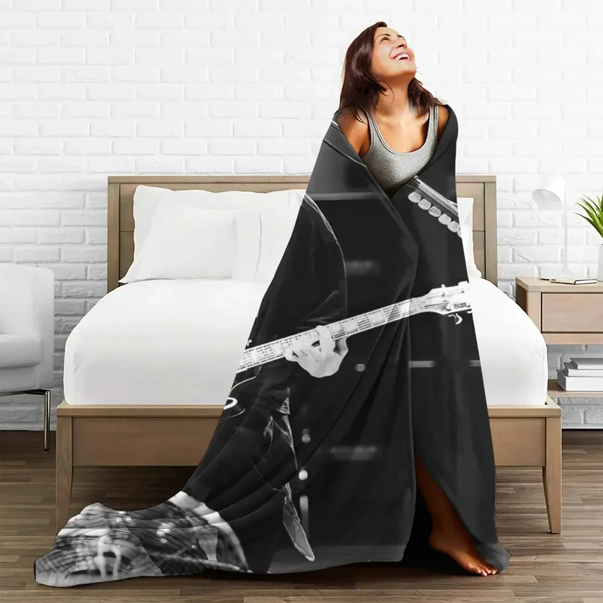Tom Kaulitz Blankets Fleece Winter Pop-Rock Band Multi-function Lightweight Thin Throw Blankets for Sofa Couch Rug Piece 2