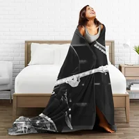 Tom Kaulitz Blankets Fleece Winter Pop-Rock Band Multi-function Lightweight Thin Throw Blankets for Sofa Couch Rug Piece 2