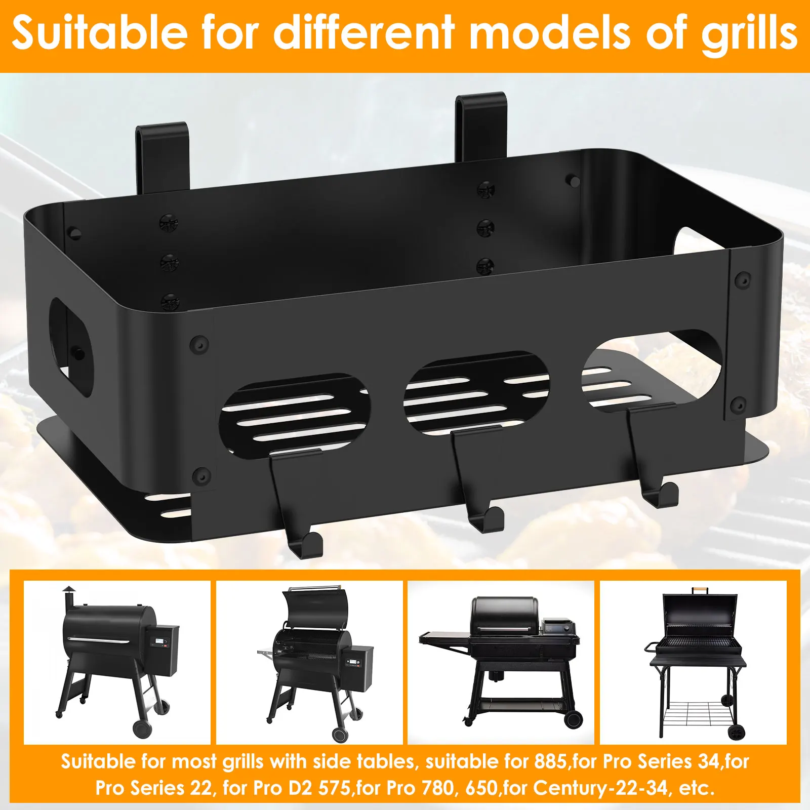 Hanging Spice Storage Rack Grill Storage Shelf Iron BBQ Seasoning Holder Grill Accessories for Oil Bottles Sauces Condiments New