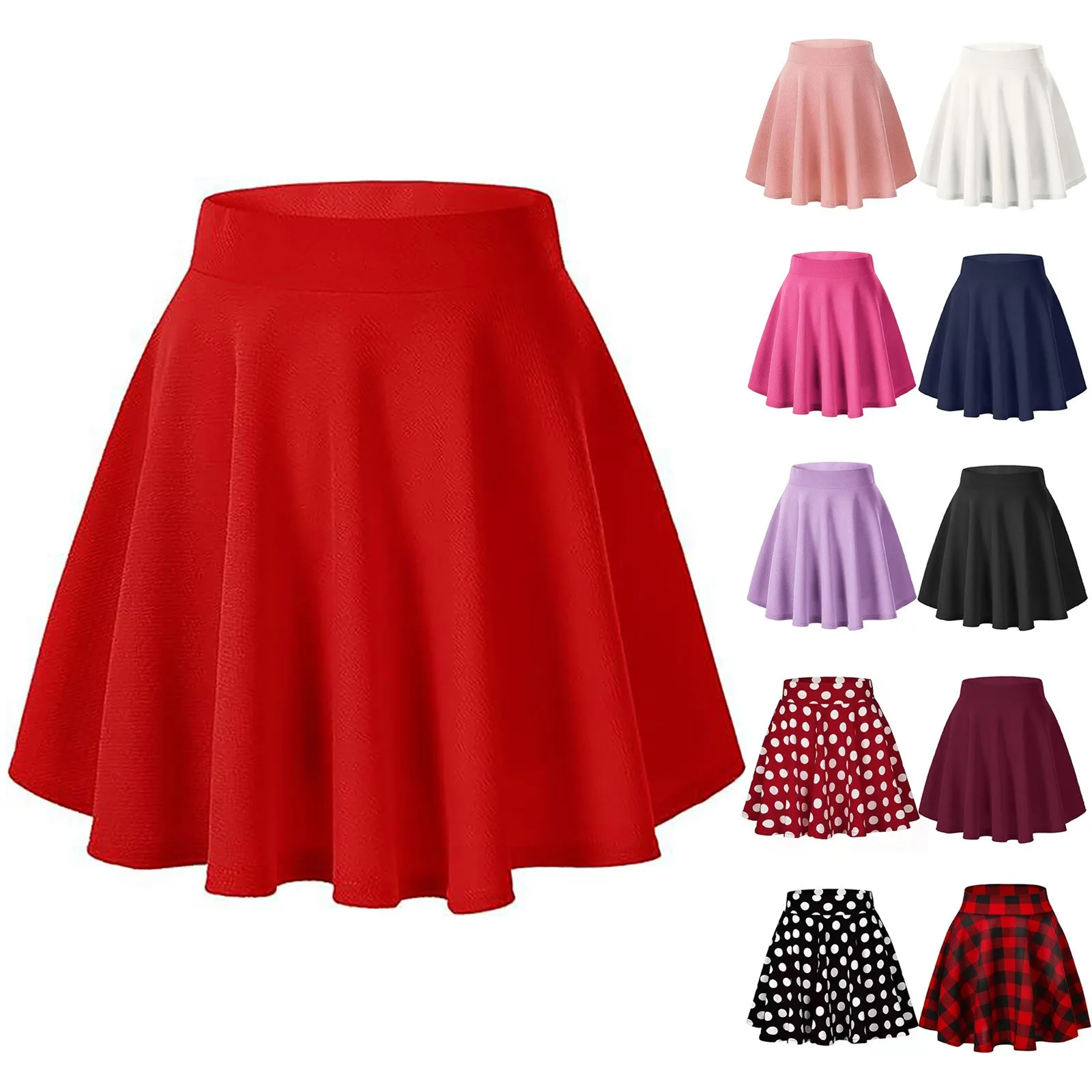 Plaid New Contrast Lace Pleated Vintage Sexy Skater Clothes Harajuku Gothic England Style Y2K Skirt