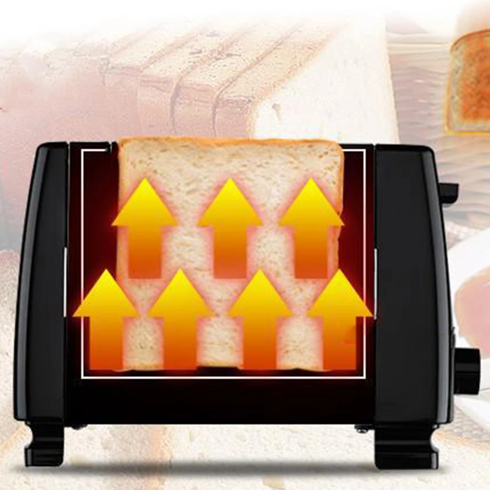 Electric Toaster Fryer Household Automatic Bread Toaster Fast Heating 2 Slices Slots Bread Maker Cooking Stainless Steel Baking Breakfast Machine bread machine,electric toaster fryer