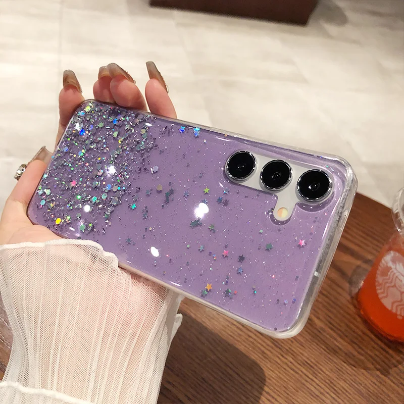 Sparkling Soft Epoxy Silicone Clear Phone Case Cover