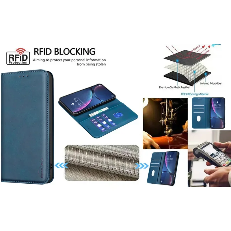 Luxury Magnetic Flip Leather Wallet Phone Case - Anti-theft Cover