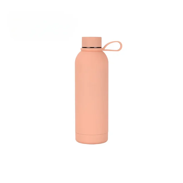 1pc 500ml/17oz 304 Stainless Steel Insulation Cup With Narrow Mouth, Portable Leakproof Sports Water Bottle With Handle Ring 4