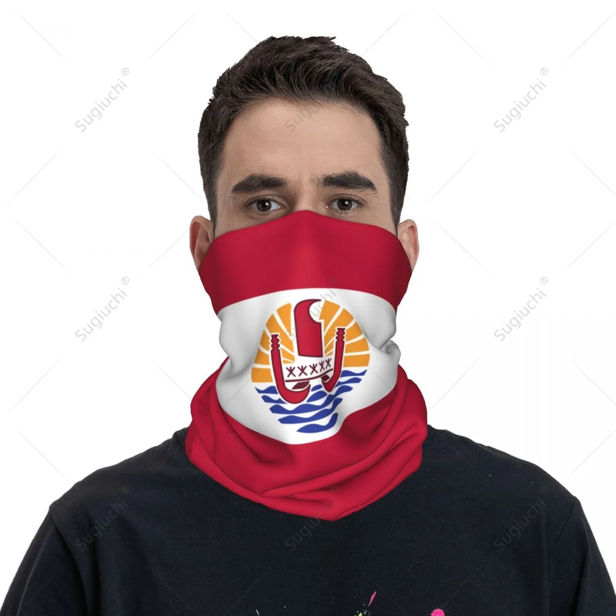 

Unisex Tahiti Flag Neckerchief Scarf Neck Face Mask Scarves Neck Warmer Seamless Bandana Headwear Cycling Hiking