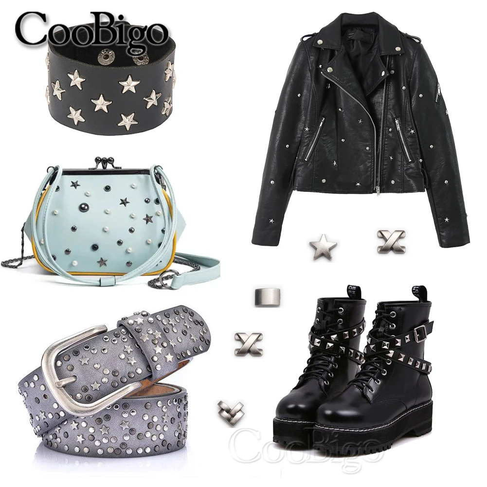 Metal Rivets Studs DIY Craft Accessories for Leather Clothes Bag Belt Shoes 5Sets