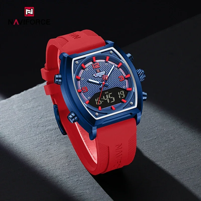 NAVIFORCE Men's Military Sports Watch - Dual Time Display, Water Resistant Outdoors Wristwatch