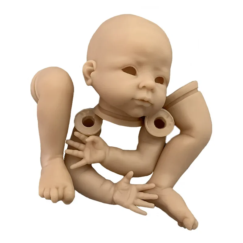 20 인치 도색되지 않은 실물 같은 다시 태어난 인형 키트 천 몸 수제 비비  인형 어린이 생일 선물