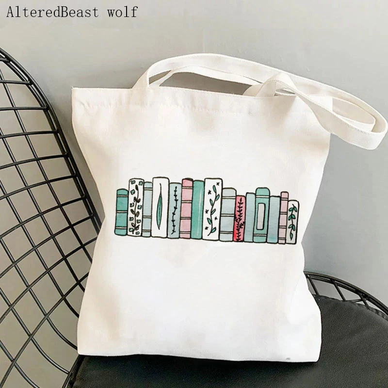Women Shopper bag Just one More Chapter book Kawaii Bag Harajuku Shopping Canvas Shopper Bag girl handbag Tote Shoulder Lady Bag