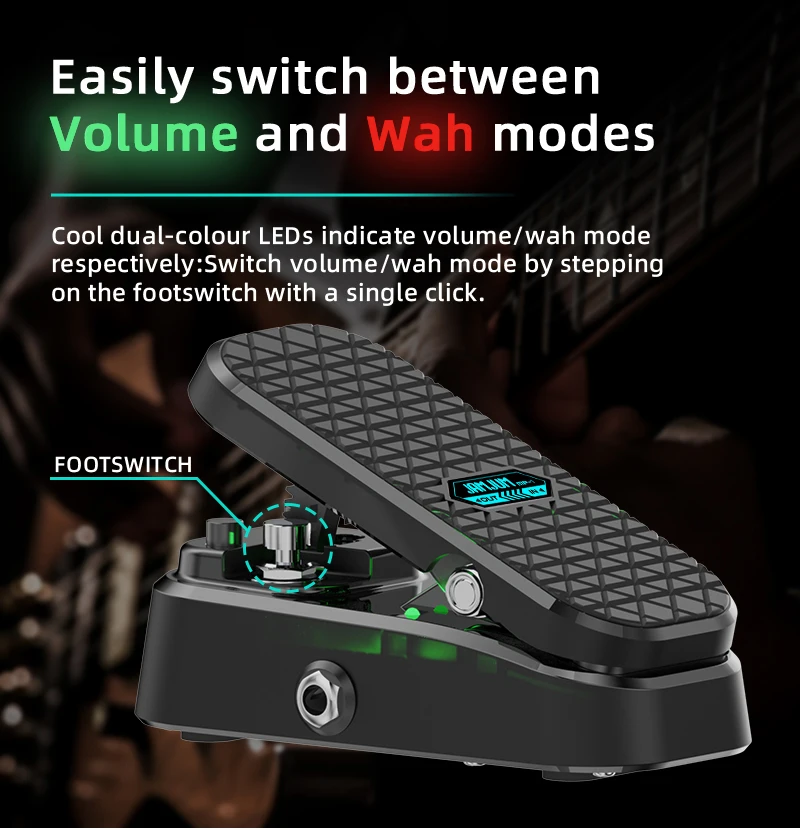 Wah-Volumenpedal mit leisem Schieberegler, rutschfestem Design und ohne Strombedarf für Gitarrenverstärker-Effekte – Detail 4