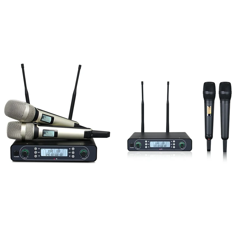 

UHF Беспроводная двухканальная ручная Профессиональная Беспроводная микрофонная система караоке сценическая производительность