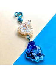 Handcrafted Pure Vanilla and Shadowmilk Cookie Charm Keychain Acrylic (Blue)