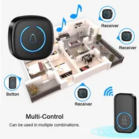 Sonnette sans fil étanche IP44 pour maison intelligente, sonnette de porte de bienvenue, portée de 300m, 60 chansons, maison intelligente, kit de sonnette électronique tendance, prise US ou EU 3