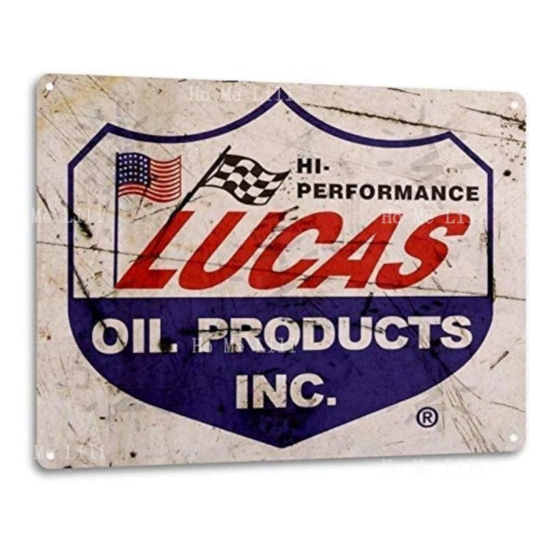 Lucas Oil Logo Garage Auto Shop Gas Retro Advertising Wall Decor Metal Tin Sign Decorazione Della Parete Targa Vintage