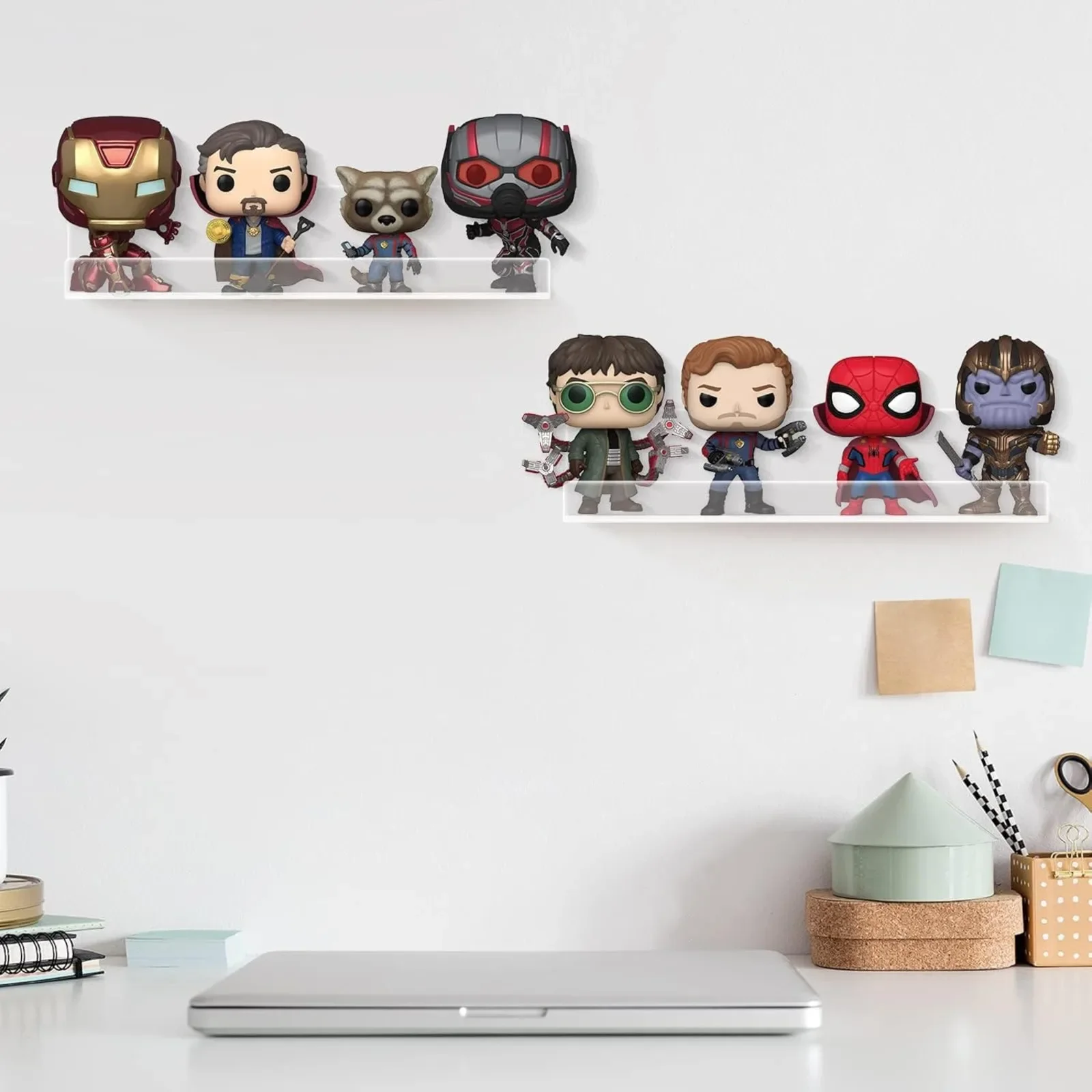 3/6 Pack 12 Inch Clear Acrylic Album Record Holder Display, Floating Shelves for Wall, Magazine Shelf, Kids Bookshelf