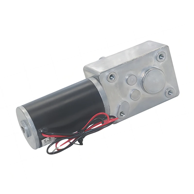DC12V 24V 강력한 토크 기어 모터 터보 웜 기어드 모터 51mm D 샤프트 고전력 역방향 저속 70kg.cm 웜 기어 모터