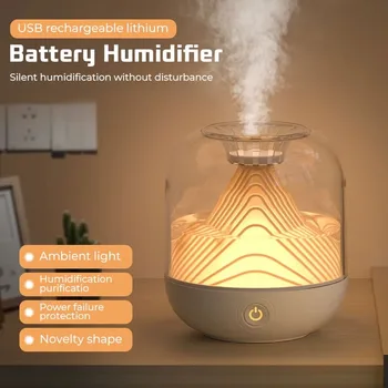 Portable wireless air humidifier rechargeable large capacity household aromatherapy essential oil mist landscape diffuser ,gift 1