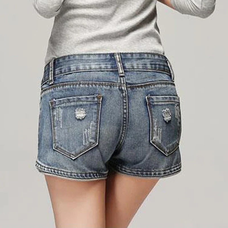 Women's Sexy Super Shorts Summer Fashion Denim Cotton Splicing Broken Hole Ladies Skinny Club Shorts Jeans