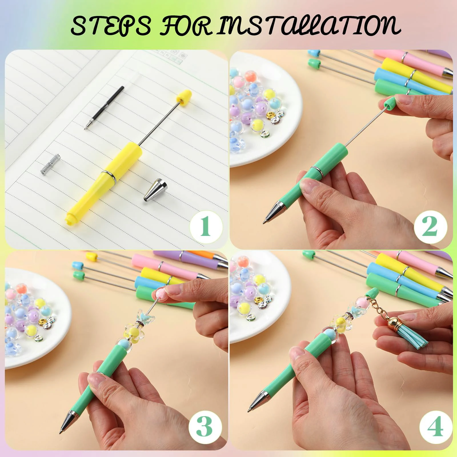 10 Penne a sfera colorate, fornure per esami scolastici, 10