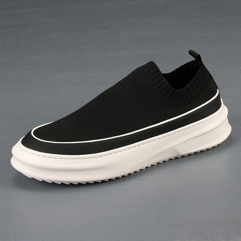 

Men's fashion shoes fly woven Mesh breathable thick-soled increased soft-soled comfortable leisure trend loafers a foot pedal ov