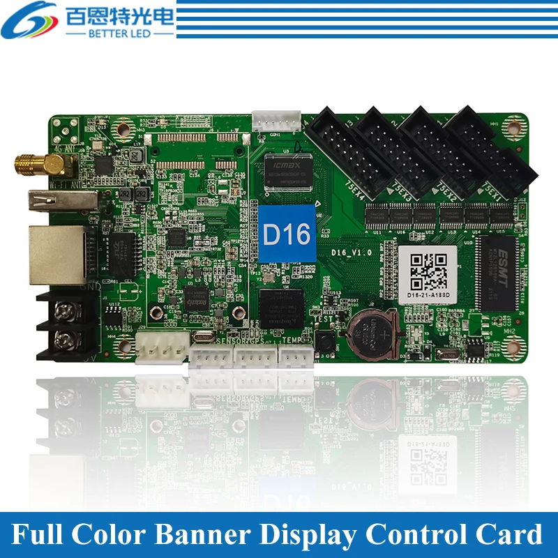 

HD-D15 HD-D16(WIFI) asynchronous 640*64pixels, 4*HUB75 Full color Banner LED display Video Control card