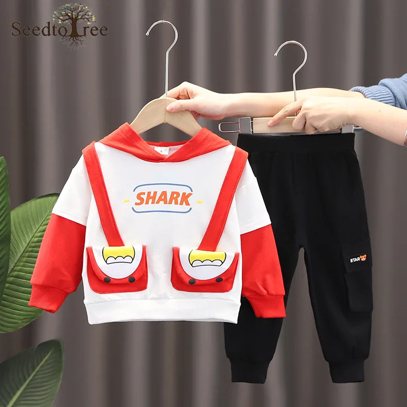 

2022 Spring and Autumn Children's Sets Casual Print Long Sleeve Hoodie Sweatpants Two Piece Suit