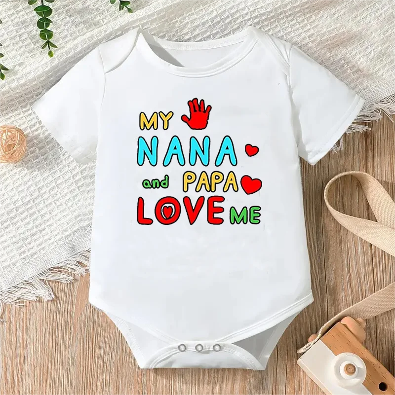 Baby Clothing Newborn Boys Girls Bodysuit Summer Letter Printing Short