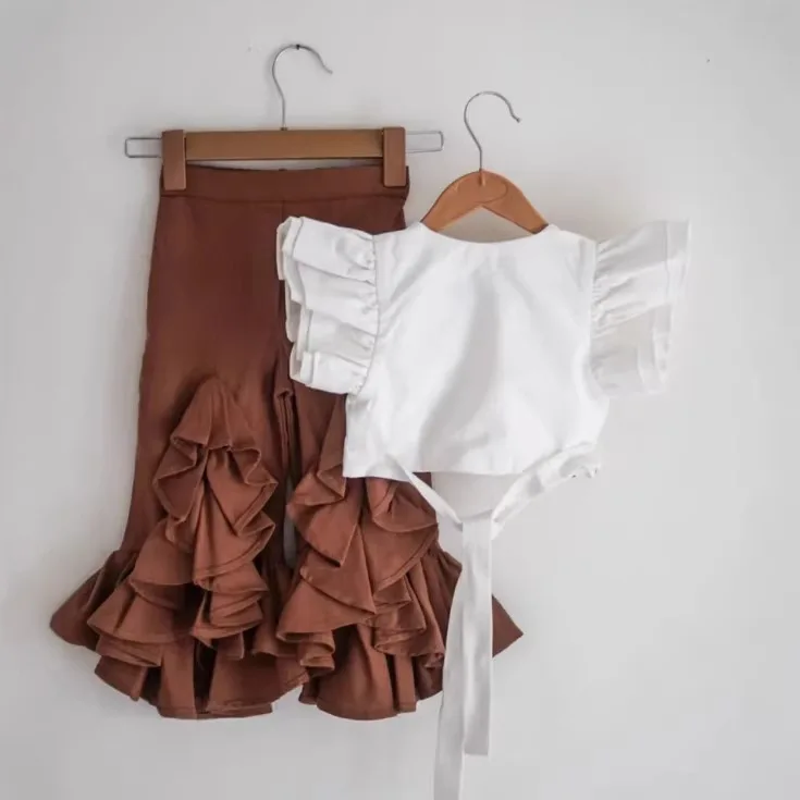 여아 스커트 2026 봄 여름 신상 아동복 여아  면 패션 플라잉 슬리브 베스트 레..