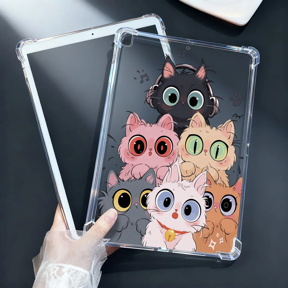 Adorable Silicone Cat Tablet Case - 8.7 Inch Universal Cover