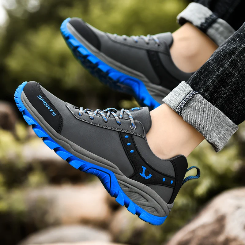 

Army Green Mens Mountain Hiking Shoes Grey Blue Male Hiker Walking Forest Sneakers Anti-slippery Spring Outdoor Trekking Shoes