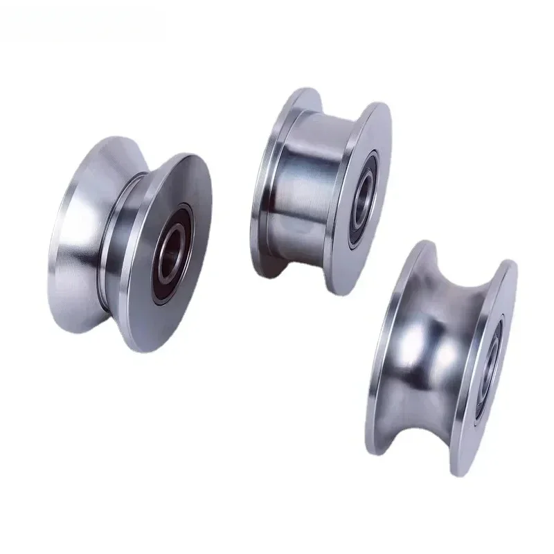 Stainless Steel Track Pulley Bearing Wheel V/U/H Type Wire Rope Lifting Pulleys Household Hardware Accessories 1pc