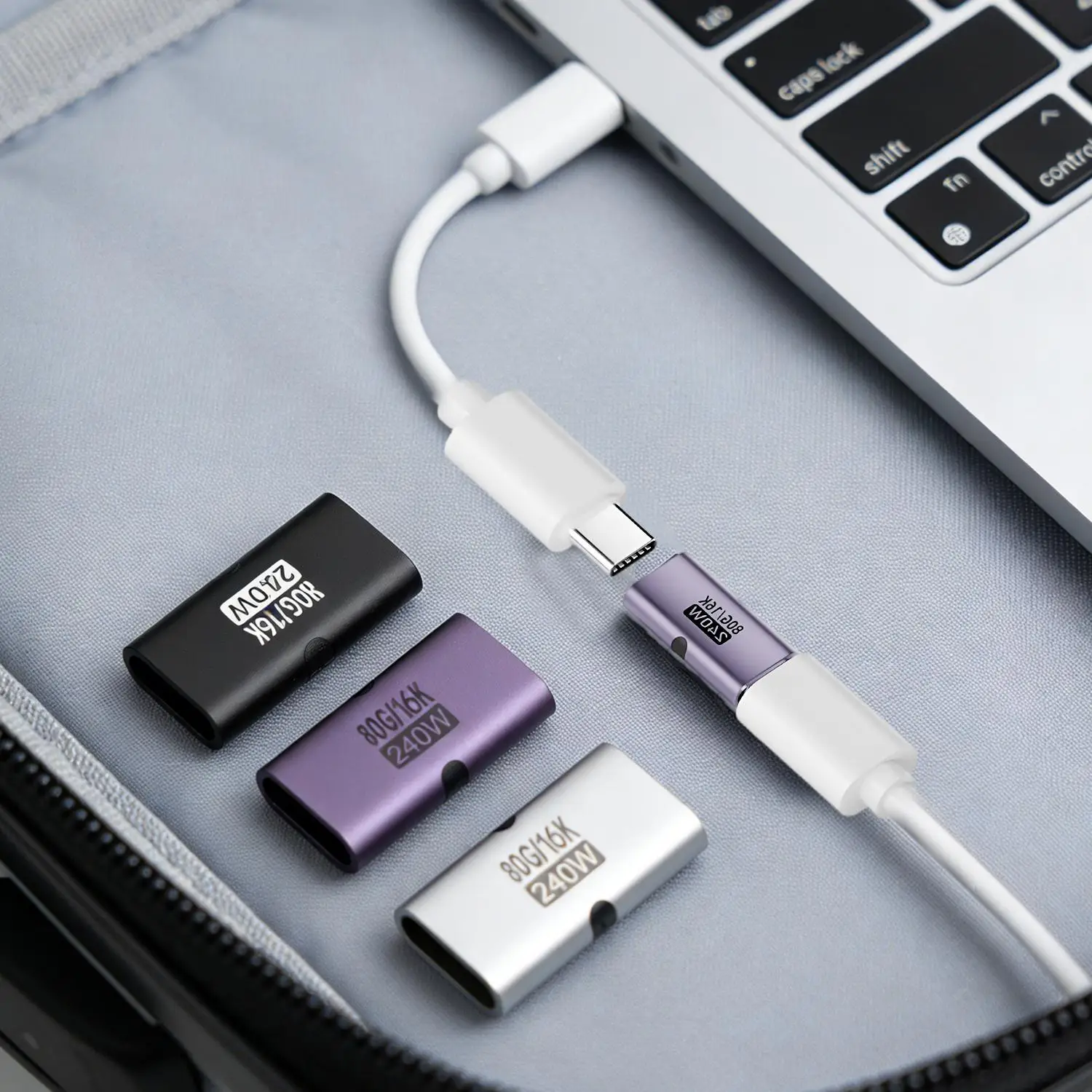 1-10pcs 240W PD USB C Female To Female Adapter 80Gbps High-Speed 16K 60Hz Video for MacBook Pro Air IPad Type-C HUB Converter