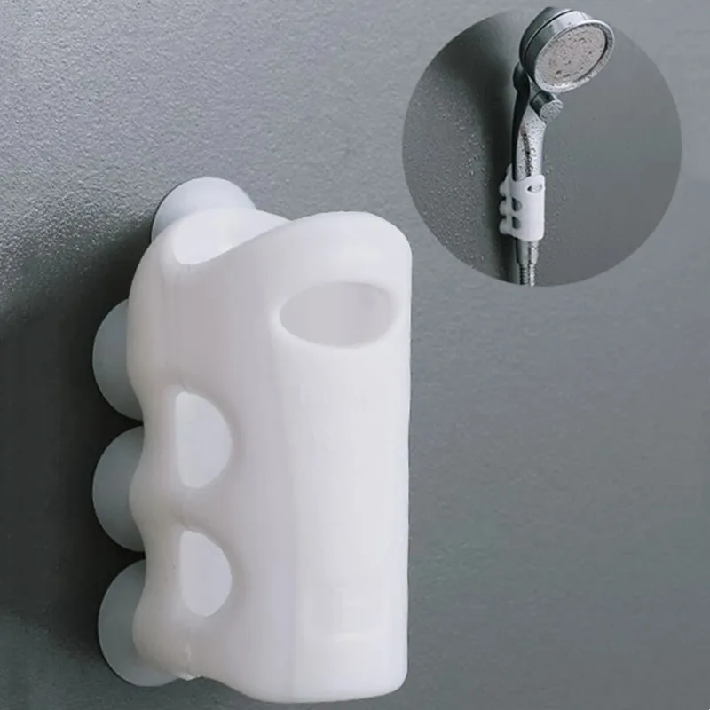 

Съемный силиконовый держатель для душевой лейки на присоске, настенный Регулируемый держатель для душа, полка, аксессуары для ванной комнаты