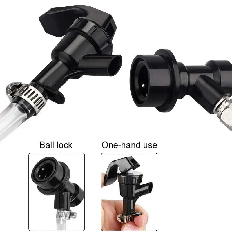 Ball Lock Keg Adapter Ball Lock Beer Line Assembly Picnic Tap Faucet With 50cm Silicone Hose Homebrew Kegging Beer Dispenser Portable Line
