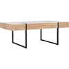 Home Collection Tristan Modern Rectangular Coffee Table COF7000B, 43.3" W X 23.6" L X 15.7" H, Natural/Black Metal Legs 4