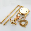 KEMAIDI Retro Freestanding Bath Shower Set Bathroom Shower Faucet Set Swan Design Faucets Mixer with Crystal handwheel Hot Cold 5