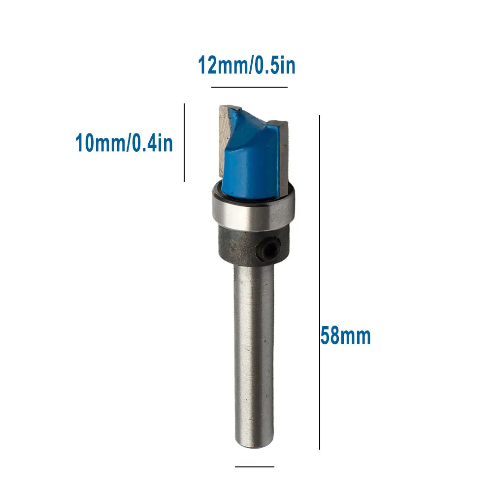 Mortasa Lush Trim Router Bits lavorazione del legno fresa diritta 1/4 fresa per cuscinetti con gambo 1/4*1/2*11.9