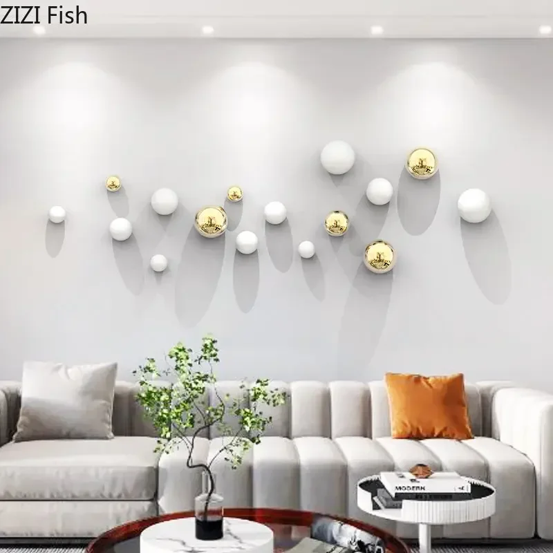 Golden/silver Ball Wall Hanging Ornaments Set Room Aesthetics Decor Round Ball Pendants Living Room Decoration Wall Display 4