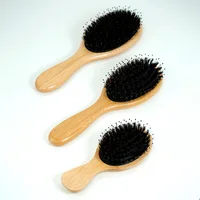 Natural Bamboo Comb Boar Bristle Hair Brush Portable Wooden Air Cushion Comb Scalp Detangler Haircomb Salon Styling Hair Tools