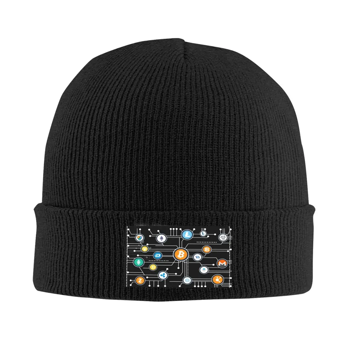 

Cryptocurrency Bitcoin Altcoin Blockchain Logo Skullies Beanies Caps Unisex Winter Warm Knitted Hat Adult Ethereum Bonnet Hats