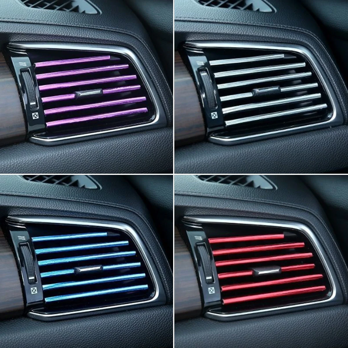 10pcs Bendable Cutting Decorative Strips For Car Air Conditioning Vents Stylish Interior Design Multiple Colors car air conditioner trim