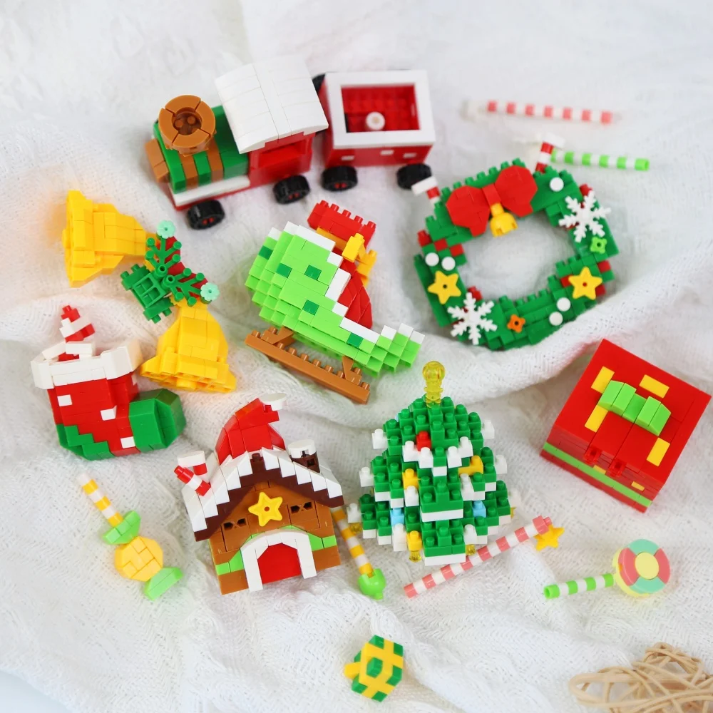 Christmas Building Blocks Set Santa's Workshop Building Santa Sleigh ...