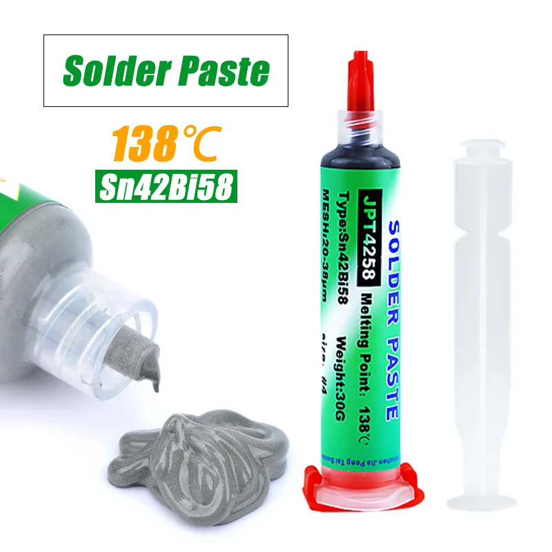 

New Type Lead-free Syringe Solder Paste Low High Temperature Flux For Soldering Sn42bi58 SMD 138℃ 183℃ 217℃ Repair Tin Paste