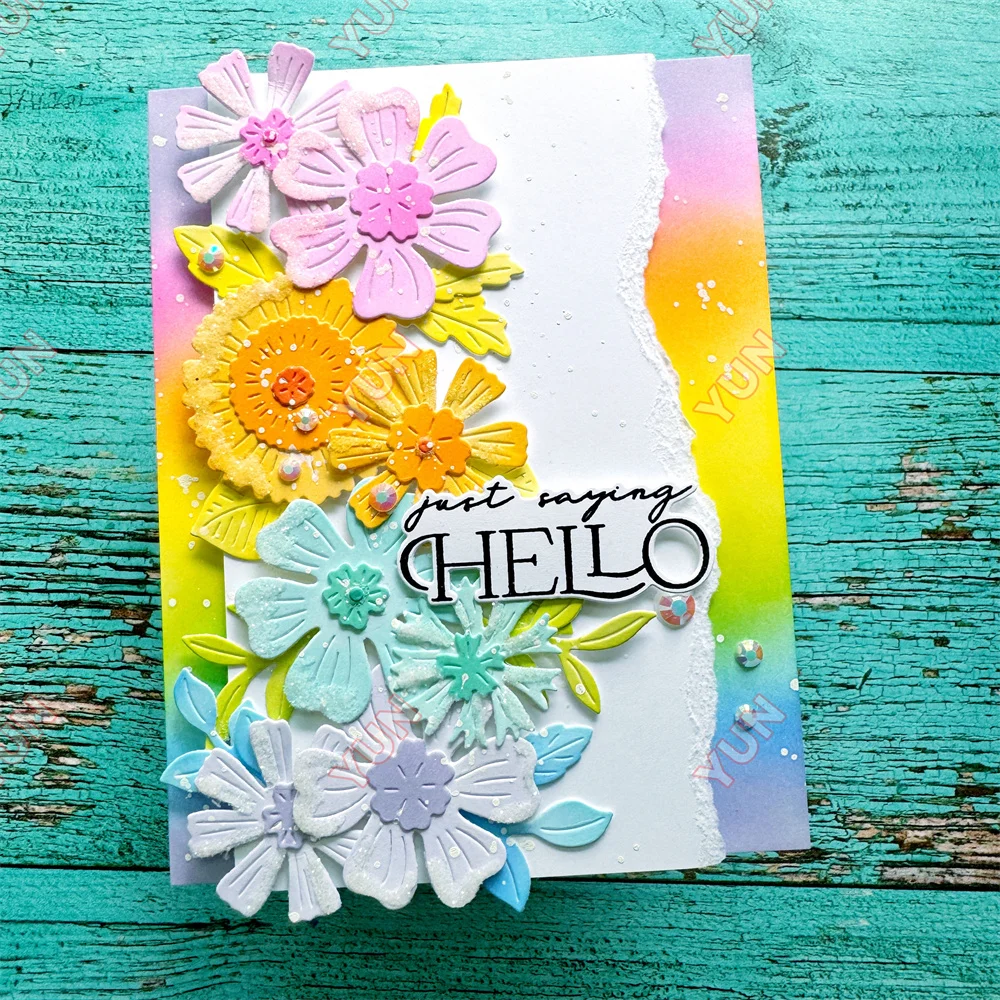 Cuts dies stamps Here for You Thank You emotion words stamp flower stencils arched molds for DIY grateful greeting cards making