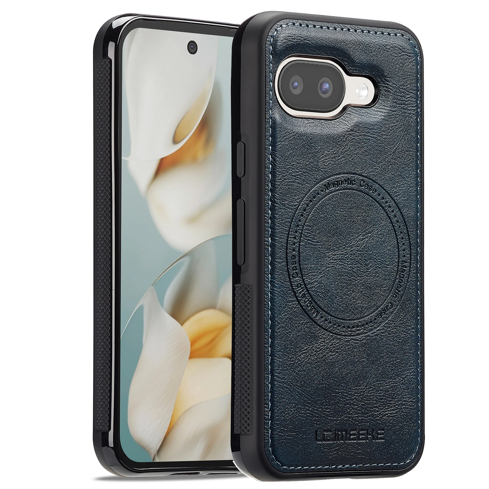 Luxury Magnetic Leather Phone Case with Wireless Charging and Shockproof Slim Fit Design