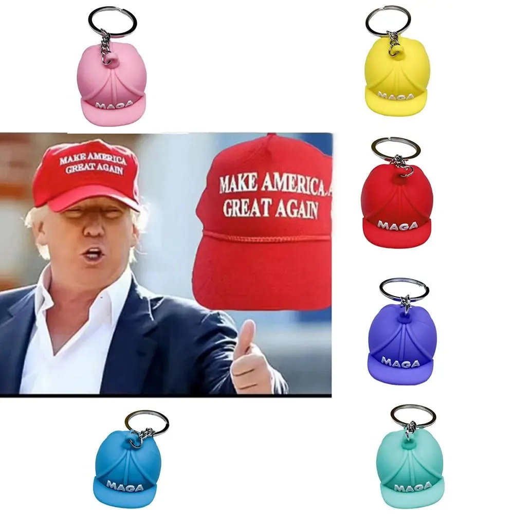 

Новинка, брелок MAGA, силиконовый держатель для ключей с изображением Трампа, креативный мужской аксессуар для сумки