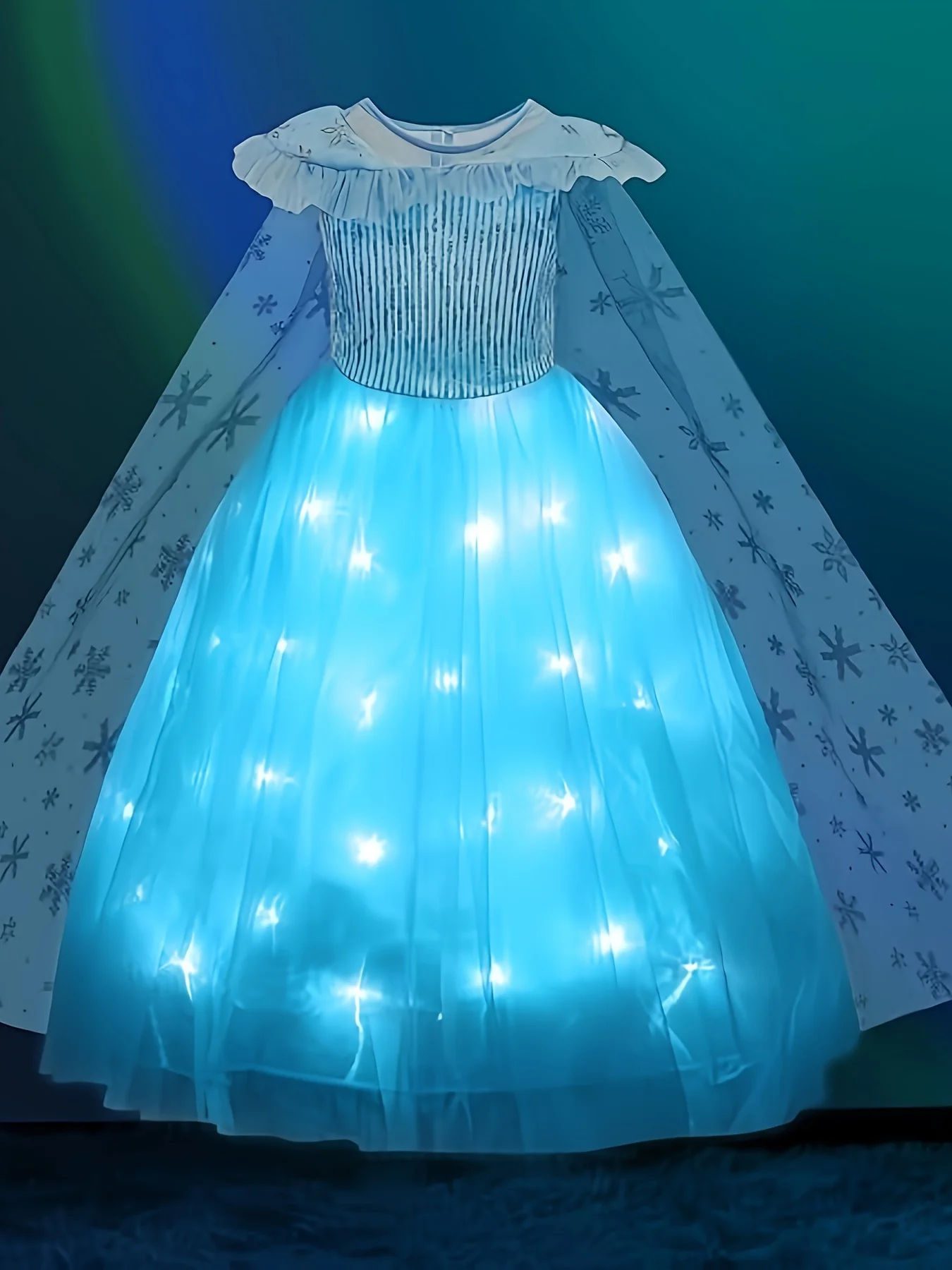 Stunning Frozen Elsa Dress With Led Light For Girls