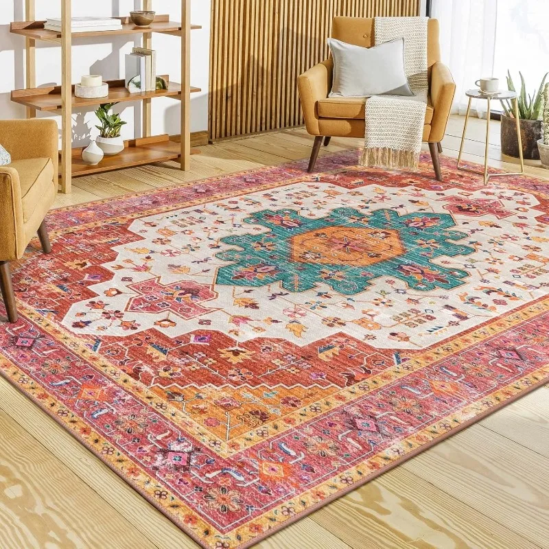 Bohemian Style Living Room Carpet Large Area Machine Washable Bedroom Rug Creative Light Luxury Home Decoration Coffee Table Mat