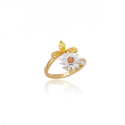 Elegant Stainless Steel Sun Pendant Spinner Ring - Fashionable Anti-Stress Jewelry Gift - Resizable (JZ3805G-2-SL21)